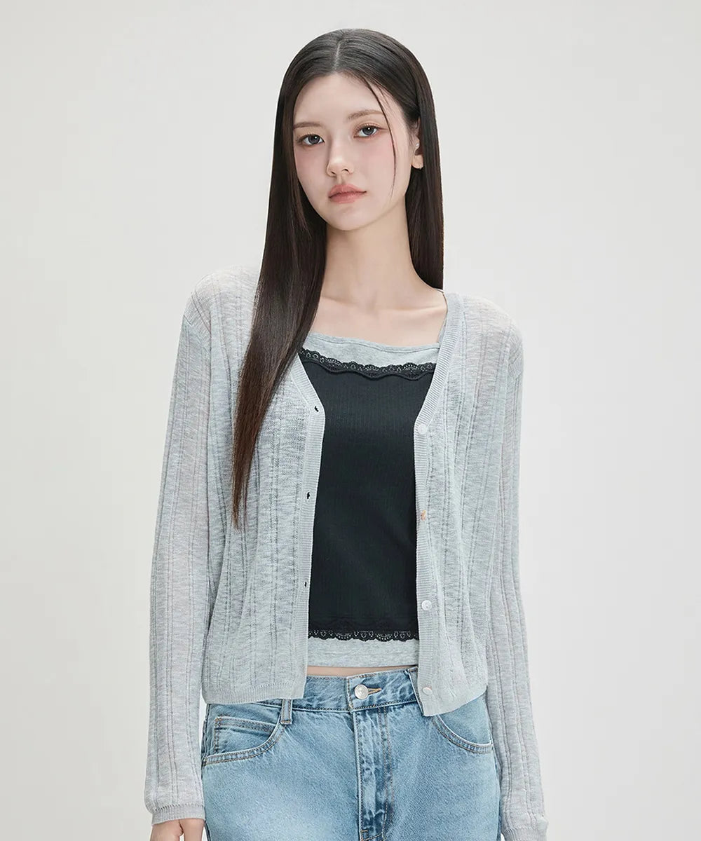 루즈핏 브이넥 썸머 가디건_MIWCKG70AS